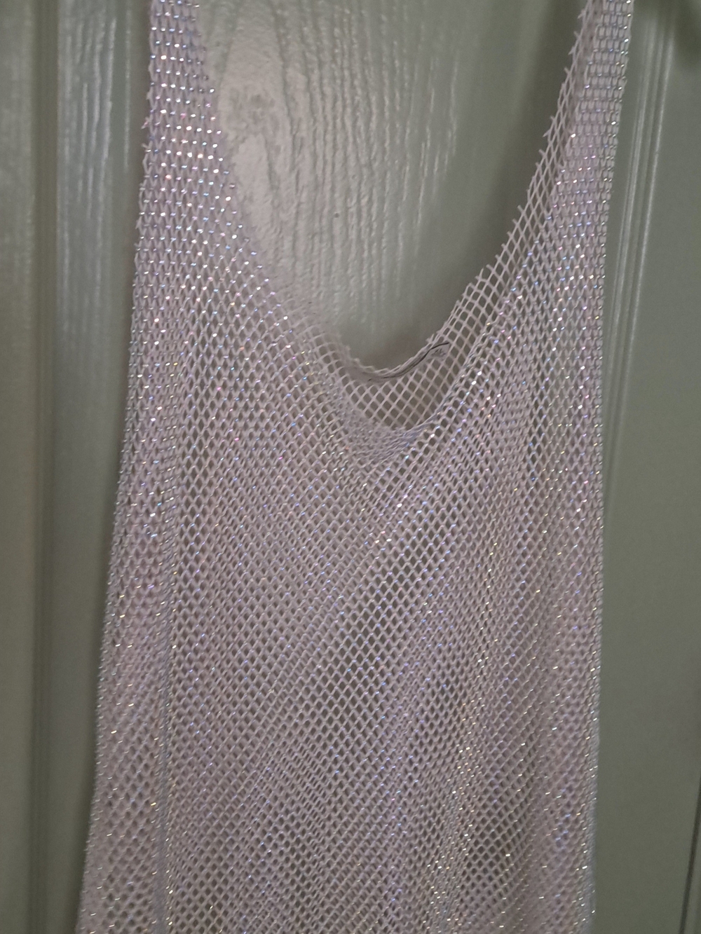 Sparkle Mesh Tank Top in Light Pink